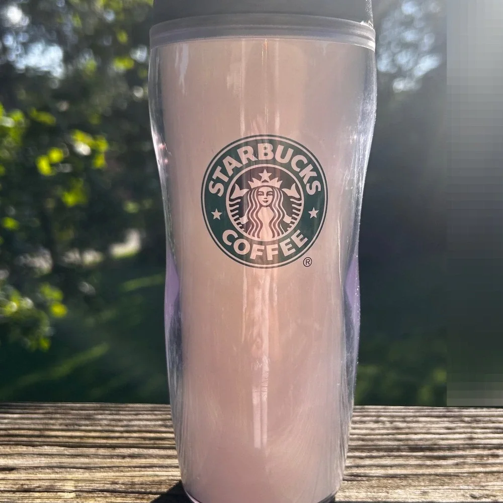 Starbucks Travel Tumbler Vintage 2001 16oz White Y2K Coffee Core Aesthetic Rare
